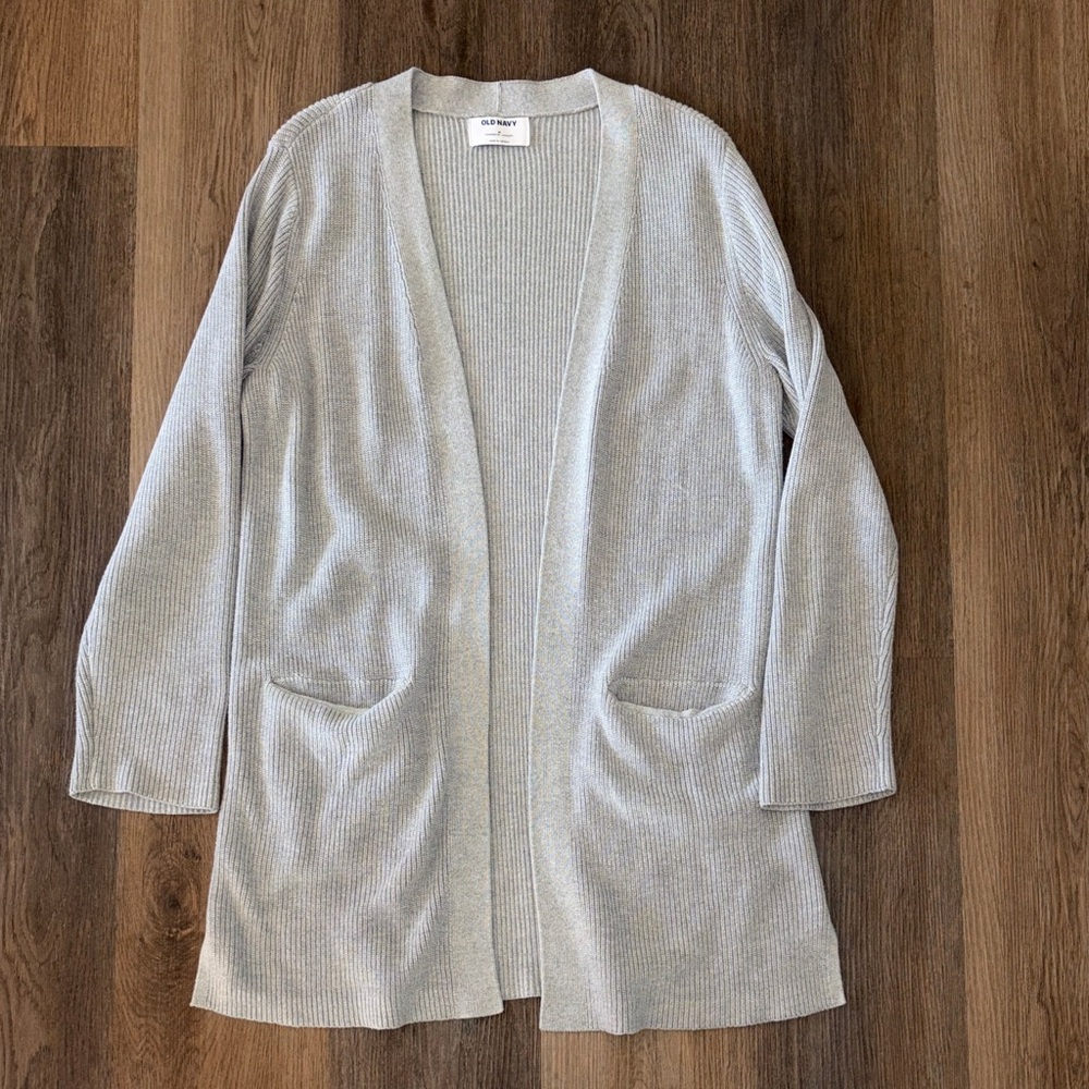 Old Navy Light Gray Open-Front Cardigan